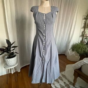 Vintage Gingham Midi Picnic Dress